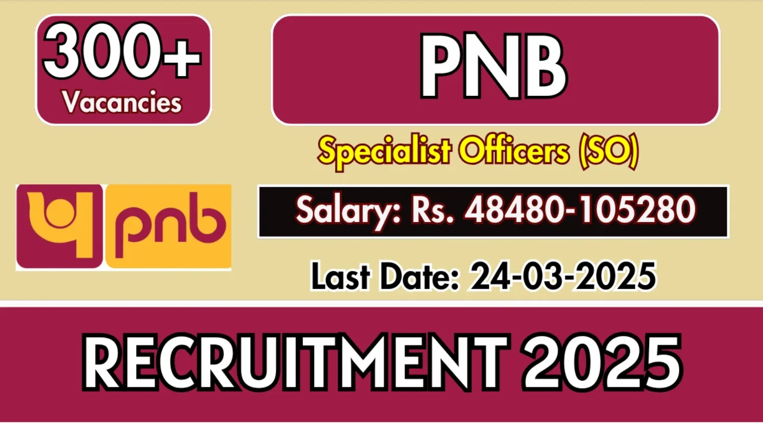 Punjab National Bank Specialist Officer Recruitment 2025