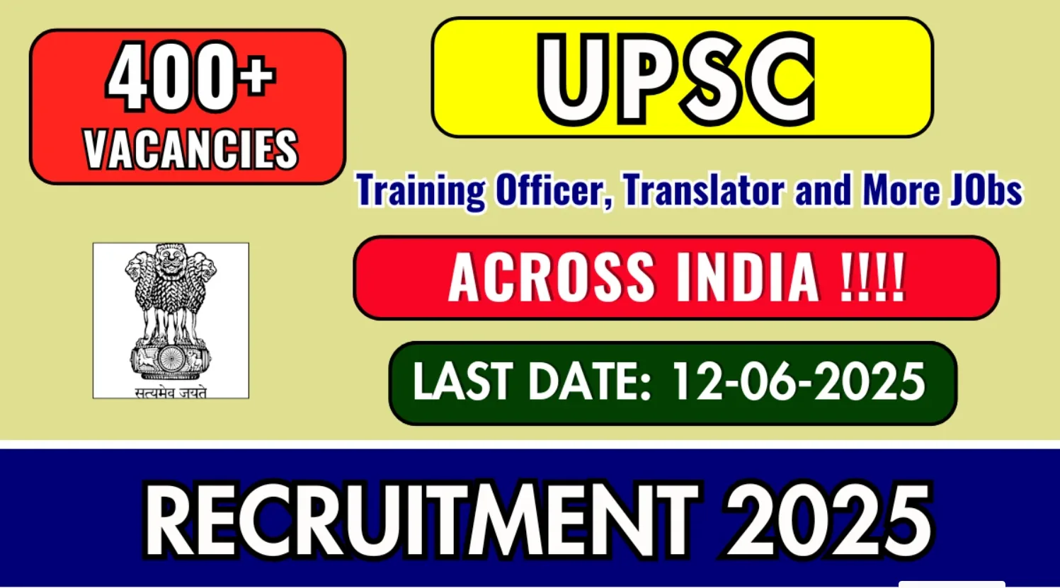 UPSC Training Officer, Translator Recruitment 2025