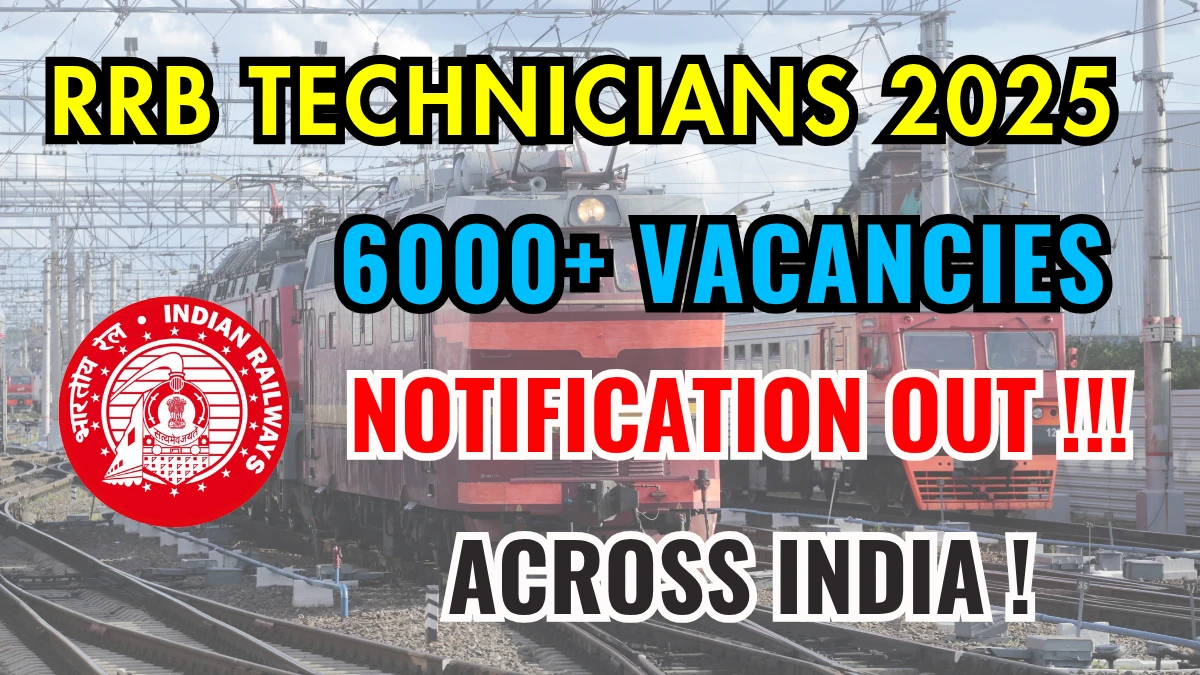 Railway Recruitment Board Technician Recruitment Online Form 2025