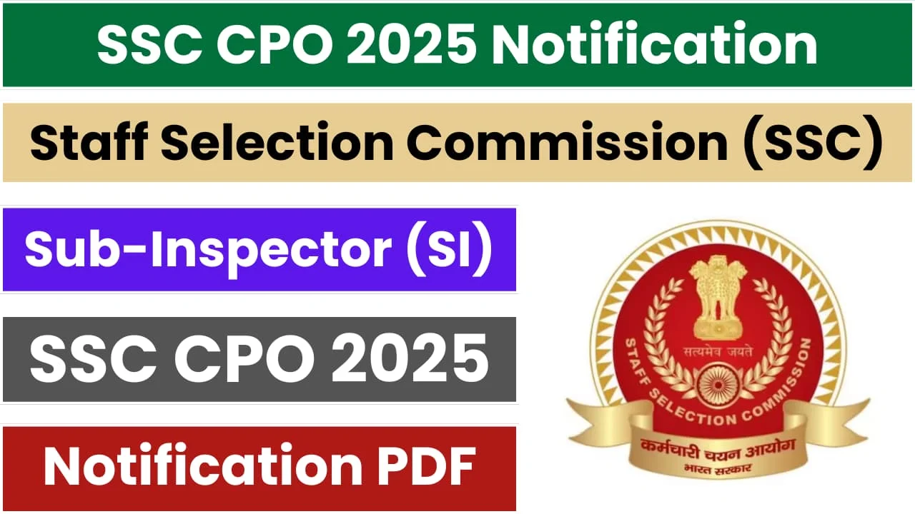 SSC CPO Sub-Inspector Recruitment Online Form 2025