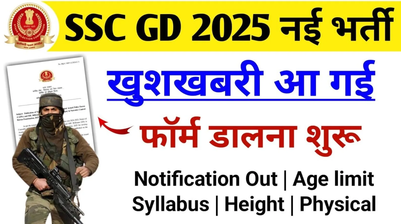 SSC GD Constable Recruitment Online Form 2025