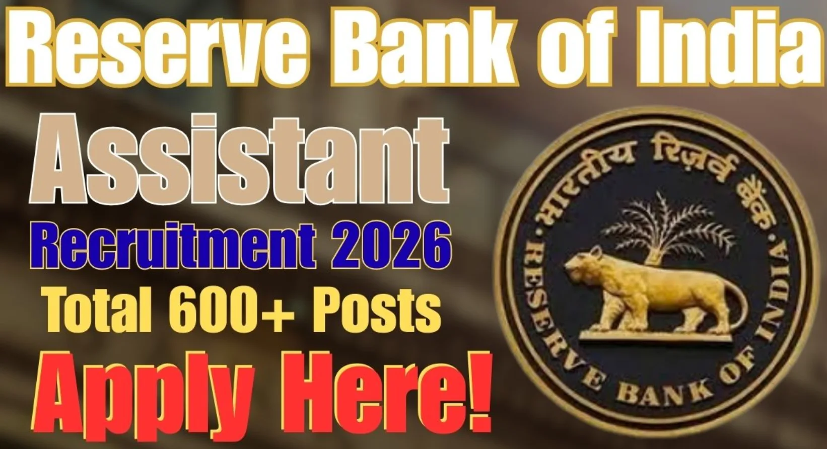 Reserve Bank of India Assistant Recruitment Online Form 2026